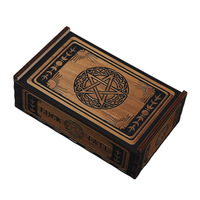 Boîte de rangement en bois noire à couvercle coulissant pour cartes de tarot, étui cadeau en bois pour cartes de tarot et d'oracle, boîte d'organisation pour emballage de cartes