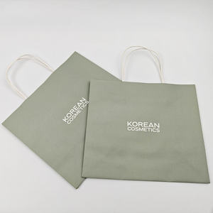 Sac en papier kraft vert imprimé sur mesure avec poignée en corde, recyclable, biodégradable, emballage pour achats, sacs cadeaux avec votre propre logo - Product Image 2
