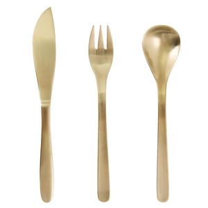 Venta al por mayor cubiertos de Metal cocina 24pcs té café negro postre cubiertos de oro de lujo de gama alta real cola puntiaguda acero inoxidable - Product Image 2