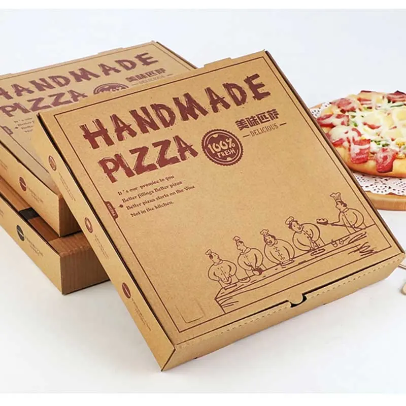 2020 नई कस्टम डिजाइन पिज्जा डिलीवरी बॉक्स थोक पर्यावरण के अनुकूल नालीदार कागज 10 12 18 24 इंच पिज्जा बॉक्स