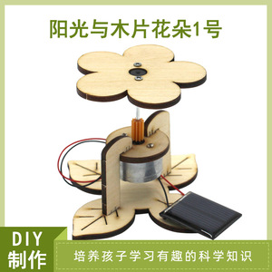 Solar Powered Wooden Flower Science <b>Kit</b> For Kids Educational Toy <b>DIY</b> Model Plant Shape Manual Control 7-9Y - Product Image 5