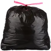 Bolsa de basura de plástico con cordón biodegradable, bolsas de basura recicladas, cinta de dibujo en rollo, respetuosas con el medio ambiente, colores blancos y negros