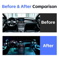 Lumière d'ambiance intérieure de voiture à LED 64 couleurs pour Mercedes-Benz Classe C W205 GLC X253, panneau de porte de cabine, tableau de bord, éclairage du plancher