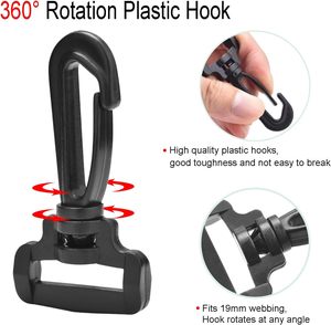 PCS <b>Plastic</b> Snap <b>Hook</b> Swivel Clip <b>Plastic</b> Rotary Webbing <b>Hooks</b> For Shoulder Bag Strap Backpack Keychains Purse Clasp - Product Image 3