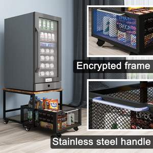 Mini soporte para nevera <span class=keywords><strong>con</strong></span> mesa <span class=keywords><strong>de</strong></span> refrigerador <span class=keywords><strong>de</strong></span> almacenamiento <span class=keywords><strong>de</strong></span> gran capacidad <span class=keywords><strong>con</strong></span> <span class=keywords><strong>ruedas</strong></span> bloqueables Carro <span class=keywords><strong>de</strong></span> nevera rodante Aparato resistente - Product Image 4