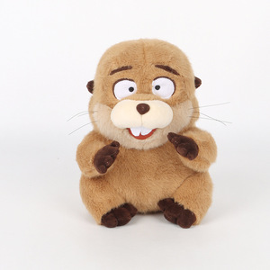 HOPPERS Peluche Castor, Marmotte et Marmot de dessin animé, Jouet en peluche amusant, doux et câlin, avec expression mignonne, Mascotte, Cadeau d'anniversaire - Product Image 1