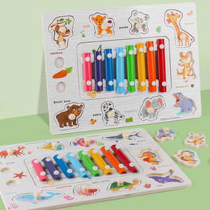 Xylophone en bois créatif, planche à saisir multifonctionnelle, jouet éducatif Montessori, puzzle musical d'apprentissage précoce pour les tout-petits - Product Image 6