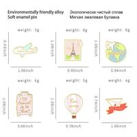 En gros : Pins en métal à thème dessin animé, Pins en émail mignons sur le thème du voyage, Badges de revers sur le thème du monde, Broches à citation, Pins à thème féerique, Badges valise, carte postale, avion