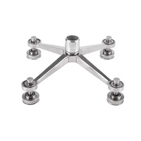 Connecteur de fixation hexagonal en acier inoxydable 304/316 pour verre, murs-rideaux, auvents, finition miroir satiné épaissie