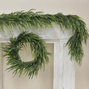 Planta de flores artificiales Navidad <span class=keywords><strong>Norfolk</strong></span> Pine Garland Real Touch Artificial Greenery Pine Vine Winter Decor Guirnaldas Vacaciones - Product Image 5