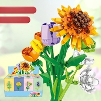 Set de Bloques de Construcción Creativos para Armar Ramos de Flores, Bloques de Plantas Botánicas, Ladrillos de Construcción para Regalo de Inauguración de Casa