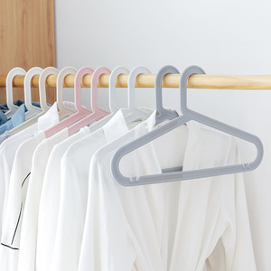 Seamless Clothes Hanger Plastic Adult Non Slip Wardrobe Hanger White Gray Multifunctional Hook Type Rectangle Shape - Product Image 2