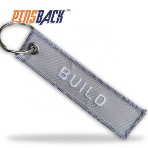 Bán buôn thêu móc khóa tùy chỉnh thẻ vải quần áo thêu vá với Keyring biên giới dệt tag - Product Image 4