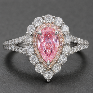 Anello a Doppio Strato a Forma di Goccia, Design Rosa, Anello da Dito per Donne - Product Image 5