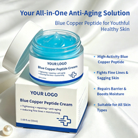 S VIAL 50ML Baume au cuivre bleu Peptide éclaircissant anti-rides réparateur pour le soin du visage Crème visage au cuivre Peptide GHK-Cu