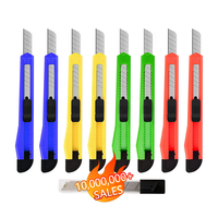 Promotion ZHUOMUNIAO ZMN 636 Couteau utilitaire artistique à lame de 9 mm, manche en plastique jaune, acier au carbone