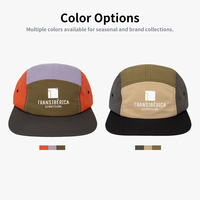 Casquette de camping 5 panneaux en nylon de haute qualité avec logo personnalisé imprimé en sérigraphie, style non structuré, unisexe adulte, printemps automne
