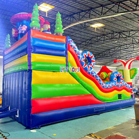 Grand toboggan aquatique gonflable avec piscine, château gonflable commercial, toboggan pour enfants, parc aquatique d'été, PVC haute résistance