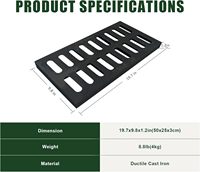 Grille de drainage en fonte ductile robuste pour extérieur, pour parkings, fossés d'égout et sols en béton pour systèmes de drainage des eaux usées