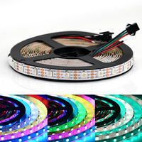 Vente directe d'usine, bande LED COB 5 volts 5 m, flexible, blanc chaud, rétroéclairage intérieur, intelligente, 24 V, RGB programmable, bande LED magique