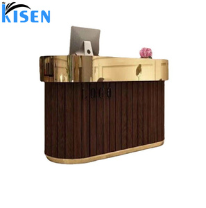Kisen Luxury Modern For Office Hospital Bar Hotel Living Room Workshop Salon Cashier <b>Counter</b> Big Size Stone <b>Reception</b> Table - Product Image 1
