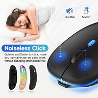 Souris sans fil rechargeable USB BT5.2 silencieuse à double mode, accessoires d'ordinateur de jeu personnalisés à LED, pièces détachées, vente en gros, pas cher