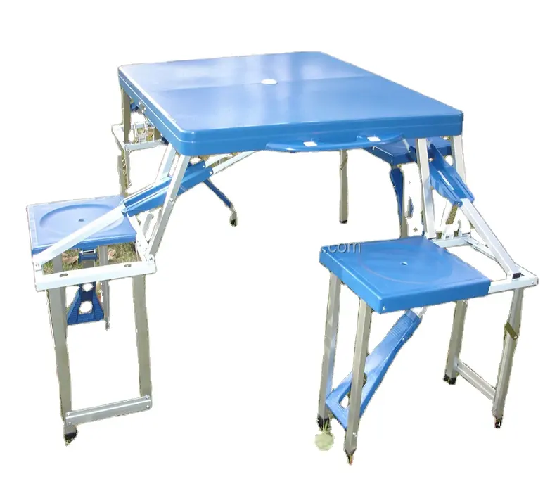 Good quality plastic folding portable camping table and camping picnic table with 4 seats