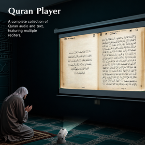 Proyector Islámico con Android 14, Reloj de Oración, Reproductor de Corán, <span class=keywords><strong>Netflix</strong></span> y YouTube para Noches de Cine Familiares Musulmanes y Adoración Diaria - Product Image 5