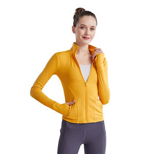 Veste de sport respirante coupe-vent sur mesure, grande taille, couleur unie, manches longues, fermeture éclair, ajustée, pour la course à pied, l'entraînement et la salle de sport - Product Image 3