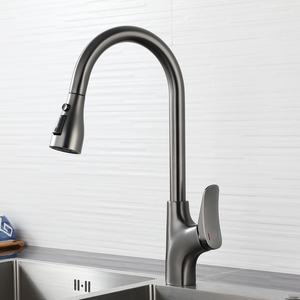 CE Morden Black Gun Grey Kitchen Taps Faucet Pull Out Retractable Sink Kitchen Faucet Pull Out - Product Image 1