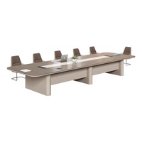 Table de conférence et chaises de type plateau laqué haut de gamme, combinaison libre, style Wabi-Sabi simple, pour hôtel commercial et bureau