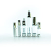 Portable AS matériel rechargeable 5ml 10ml 15ml 20ml 30ml argent or enduit UV cosmétique voyage bouteille en plastique emballage sans air