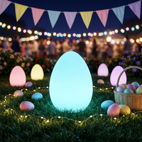 Lumière décorative d'extérieur en forme d'œuf en plastique LED, ornement de Noël et de Pâques, imperméable, résistant aux chutes, lumineux et changeant de couleur