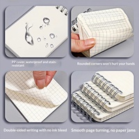 A7 Notizblock Mini Spiralbindung Geschenk PP-Einband Tragbares Journal Schüler-Vokabelheft Liniertes Notizbuch