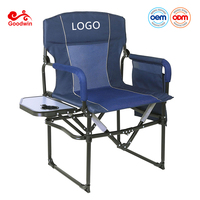 Chaise de camping compacte et pliable avec table latérale et poche de rangement