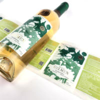 Lámina de oro personalizada en relieve adhesivo impermeable Etiqueta Privada botella de vino de impresión Rosa Etiqueta de vino tinto