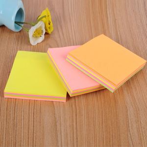 Bloc de Notas Adhesivas de Papel Fluorescente Colorido de 3x4 Pulgadas/76x100 mm, Reposicionables, 100 Hojas, Hecho en China - Product Image 1