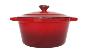 <span class=keywords><strong>Cocotte</strong></span> <span class=keywords><strong>en</strong></span> <span class=keywords><strong>fonte</strong></span> émaillée rouge classique de qualité commerciale, compatible induction, avec couvercle - Product Image 4