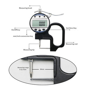 Jauge d'épaisseur numérique Shahe 0-10 0,01 mm, affichage rapide des données sur grand écran LCD, jauge d'épaisseur de <span class=keywords><strong>tube</strong></span> pour cuir - Product Image 2