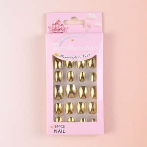<span class=keywords><strong>Faux</strong></span> ongles pour enfants Qianya, 24 pièces, ABS électroplaqué, couleur <span class=keywords><strong>bonbon</strong></span>, <span class=keywords><strong>faux</strong></span> ongles amovibles pour enfants, vente en gros - Product Image 5