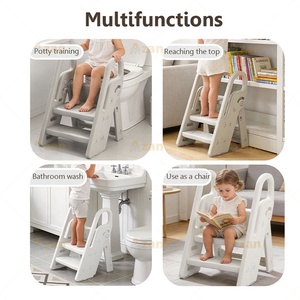 Tabouret d'aide pour enfant réglable à 3 marches, pliable, pour cuisine, salle de bain et toilettes (entraînement à la propreté) - Product Image 3
