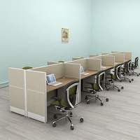 Poste de travail informatique commercial moderne et convertible avec structure métallique et plateau en bois, cloison de bureau pour villa