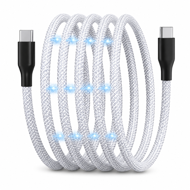 Innovative Magnetic Storage Cable 3 in 1 Universal Fast Charging Automatic Coiling Tangle-free Silicone Data Sync Cord 6ft