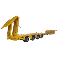 Promotion : Semi-remorque surbaissée robuste à 2/3/4 essieux, capacité 50/60/80/100 tonnes, pour chargement lourd