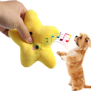2024 yeni ev hayvanı ürünü gülümseme yıldız <span class=keywords><strong>Squeaker</strong></span> ile yumuşak köpek peluş oyuncaklar dolması - Product Image 2