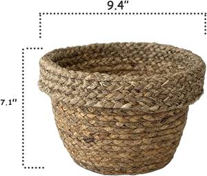 Keranjang pakaian kotor 2 tingkat, penyimpanan kamar mandi dengan kait, keranjang roti logam dapur, mainan Hyacinth bentuk tulang rotan buah 2 tingkat - Product Image 5