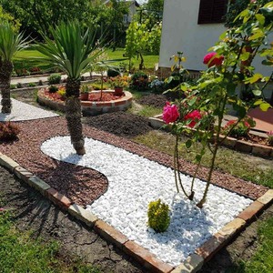 Décoration de jardin en galets de pierre de neige blanche - Product Image 6