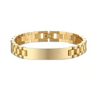 Bracelet Chaîne de Montre Tendance en Acier Inoxydable 316L Plaqué Or 18 carats de Haute Qualité pour Hommes, Bijoux de Mode Personnalisables