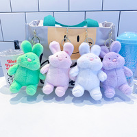 Porte-clés en peluche lapin mignon et paresseux, mini poupée lapin en peluche pour sac, cadeau de mariage, vente en gros