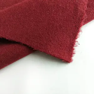 Lager Los Luxus Wolle gebürstet Stoff rote Farbe 520GSM Wollstoff für Kleidung